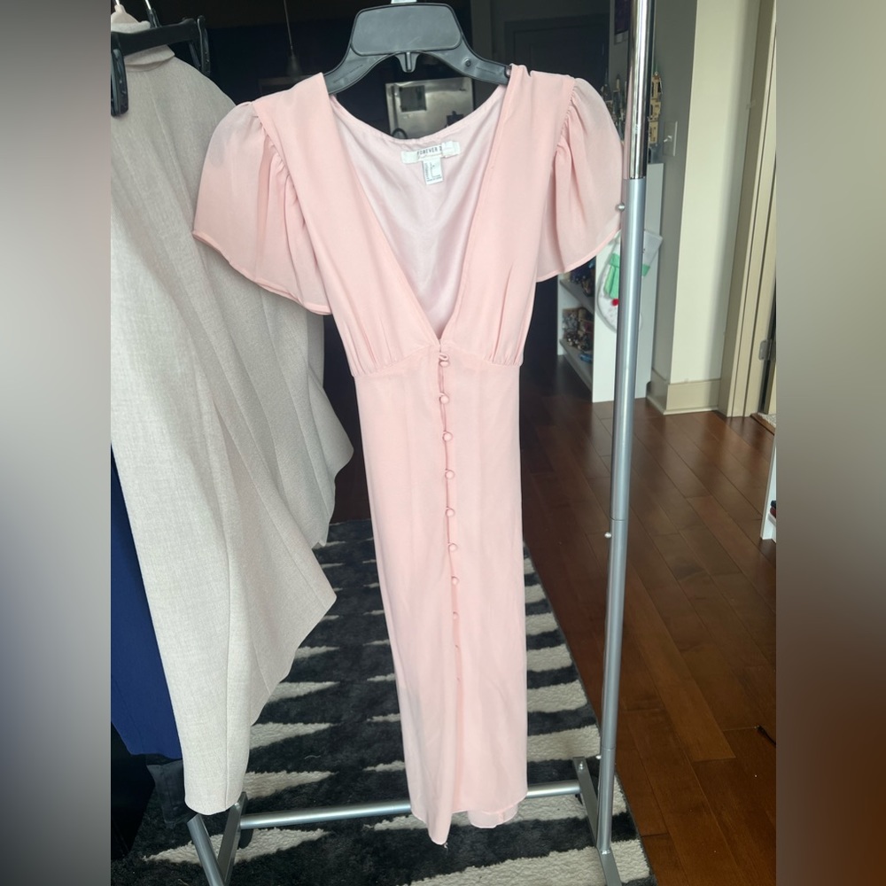 Light Pink Button Up Dress